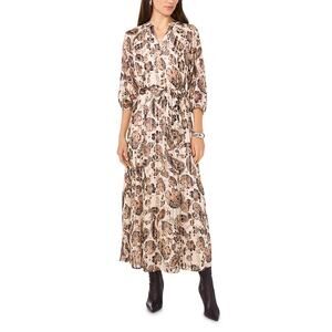 Vince Camuto Women's Paisley Print Smocked Maxi Dress Puff Sleeve Size M NWT